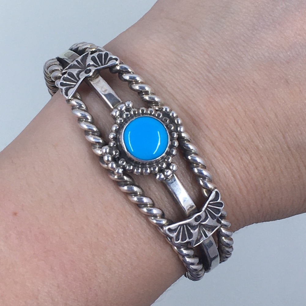 .925 Sterling & Turquoise Native American Style Cuff